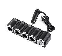 Adaptateur d’Alimentation, Keenso Chargeur USB de Moto Prise Allume-Cigare Double USB Adaptateur d'alimentation 4-Socket Cigarette DC 12V / 24V