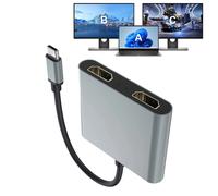 Adaptateur d'affichage USB C Thunderbolt3 vers double HD 4K, extension de l'écran pour Phone15 Macbook Pro/Air2020/2019/2018 LenovoYoga 920 Dell XPS Dual HD 4in1 Dock