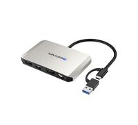 Adaptateur d'affichage WAVLINK USB 3.0/USB C vers DisplayPort/HDMI (argent) Compatible avec deux moniteurs