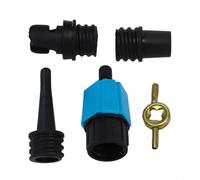 Adaptateur d'air pour kayaks gonflables, paddleboards et canoës - Ensemble de 4 buses de valve avec construction en nylon et acier, étanchéité réglable (bleu)