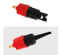Adaptateur d'air pour kayaks gonflables, paddleboards et canoës - Ensemble de 4 buses de valve avec construction en nylon et acier, fil d'étanchéité réglable (rouge)