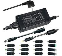 Adaptateur d'alimentation 12V 5A, AC vers DC 3V~12V 5A Adaptateur de Chargeur 60W pour Bandes Lumineuses LED, moniteurs LCD, téléviseurs - Prise Euro 5,5 * 2,5/2,1mm avec 14 adaptateurs de Prise DC