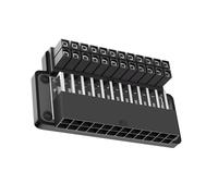 Adaptateur d'alimentation 24 broches femelle vers 24 broches mâle 90 degrés avec lumière LED pour ordinateurs de bureau compatible avec unité d'alimentation