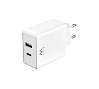 Adaptateur d'alimentation EW1328 USB-C/USB-A 45W QC 3.0 Blanc