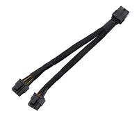 Adaptateur d'alimentation PCIe 8 broches femelle vers double 2X 8 broches (6 + 2) mâle pour ordinateur, câble d'extension tressé y splitter, 20cm