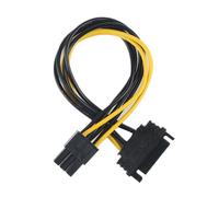 Adaptateur d'alimentation pour carte vidéo PCI Express SATA 15 à 6 broches, câble léger de 20cm, 18 fils en cuivre