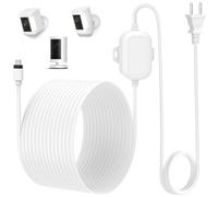 Adaptateur d'alimentation pour Ring Outdoor Cam Plus/Ring Spotlight Cam Plus/Pro (batterie), 7,5 m, câble de charge extérieur plat USB-C résistant aux intempéries, alimente en continu votre appareil