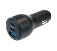 - Adaptateur d'alimentation pour voiture - universel - 95 Watt - 3 A (2 x USB-C, USB type A) - noir