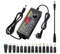 Adaptateur d'alimentation réglable universel 9 V-36 V 3 A 108 W 100 V-240 V AC vers DC 3 A avec 14 conseils et câble de polarité pour l'électronique domestique, bande LED