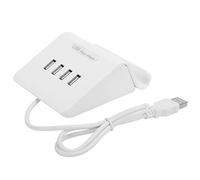 Adaptateur d'alimentation Splitter Yueyashux 4 Port USB Hub avec Support de téléphone Compact Léger pour Tous Les appareils intelligents (Blanc)