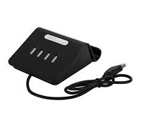 Adaptateur d'alimentation Splitter Yueyashux 4 Port USB Hub avec Support de téléphone Compact Léger pour Tous Les appareils intelligents (Noir)