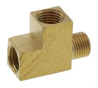Adaptateur d'angle en T avec construction en laiton et filetage M10 x 1 adapté pour la modernisation des capteurs de pression d'huile sur les véhicules avec filetage assorti pour interrupteur de