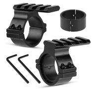 Adaptateur d'anneau de lunette de visée 1"/25,4 mm et 30 mm avec rail - Supports de serrage for canon de lumière tactique for lampe de poche, optique de visée laser - avec 4 fentes rail Picatinny de 2