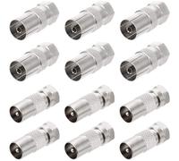 Adaptateur d'Antenne,12 Pcs Sat Adaptateurs d'antenne Câble pour Satellite TV lecteurs DVD,Adaptateur d'Antenne de la Prise F est Fait d'alliage de Zinc Anti-oxydant(6 Mâle et 6 Femelle,Argent)