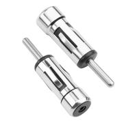 Adaptateur d'antenne Autoradio, DIN mâle vers ISO Femelle Antenne Voiture Connecteur Auto Compatible avec Embout Unité Récepteur Stéréo Amplificateur Modulateur Radio FM Argent pour Universel Véhicule