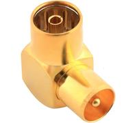 Adaptateur d'Antenne Femelle Vers Mâle IEC Coaxial RF Coudé 90° Pour TV Ariel BK LED 4K 3D UHD 75 Ohm