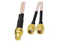 Adaptateur d'antenne RP SMA mâle/femelle vers double mâle femelle 2 voies, répartiteur de type Y, câble d'extension coaxial RF RG316 en queue cochon(RP F to 2 RP M,15CM)