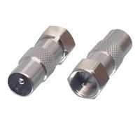 Adaptateur d'antenne - VALUELINE - FC-029 - Fiche F mâle - Coax Mâle (IEC) - Argent