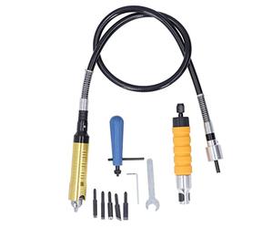 Adaptateur d'arbre Flexible e mandrin d'extension Flexible, kit d'outils de Conversion de perceuse électrique 10 pièces pour meulage, Sculpture, ponçage, Polissage, Acier