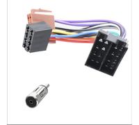 adaptateur d'autoradio avec antenne DIN, fiche ISO 16 broches vers prise ISO femelle, rallonge avec pince 45, adaptateur radio enfichable