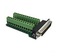 Adaptateur DB25 mâle vers bornier avec base isolée et espacement des bornes de 5 mm pour une transmission fiable du signal