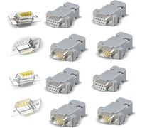 Adaptateur DB9 femelle 9 broches-Plug parallèle série D-Sub mâle/femelle-Connecteur de boîtier en plastique-4 jeux-Mâle et femelle