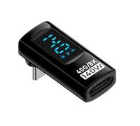 Adaptateur de 90 degrés, Adaptateur USB Type C à écran numérique de 140 W, connecteur de de Charge de 40 Gbps, testeur de Compteur d'alimentation pour Tablette et téléphone