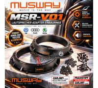 Musway Adaptateur de bagues de montage haut-parleur MSR-VO1 en aluminium compatible avec...