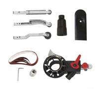 Adaptateur de bande abrasive pour meuleuse d'angle de 115/125 mm avec filetage de 10/14 mm, contrôle variable à 6 vitesses et tête pivotante à 180°, comprend 5 bandes abrasives (avec filetage de 10 mm