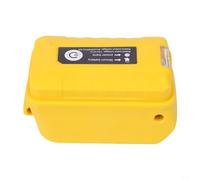 Adaptateur de batterie 18 V avec lumière LED et double sortie USB pour modèles DEWALT DCB203 DCB200 Jaune 9 x 5 cm Construction en plastique (A)