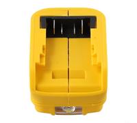 Adaptateur de batterie 18 V avec lumière LED et double sortie USB pour modèles DEWALT DCB203 DCB200 Jaune 9 x 5 cm Construction en plastique (B)