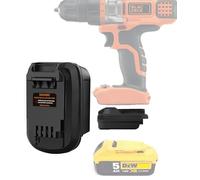 Adaptateur de batterie Dewalt vers Black and Decker, remplacement pour batterie Dewalt 20 V MAX XR pour outils électriques sans fil Black+Decker 20 V max, pour kit de perceuse (adaptateur uniquement)
