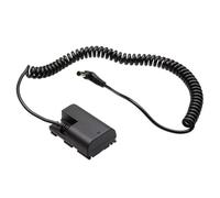 Adaptateur de batterie factice avec câble spiralé mâle CC - Protection de sécurité pour appareils photo Canon 5D4 6D R R5 R5C