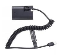 Adaptateur de batterie factice USB-C vers LP-E6 avec câble à ressort de 35 à 100 cm pour appareils photo Canon 5D2, 5D3, 5D4, 6D, 6D2