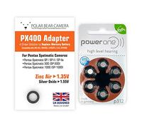 Adaptateur de Batterie pour Appareil Photo 1,35 V PX-400 + 6 Piles incluses (remplace la Cellule Mercure) Compatible avec MR-42 RM400, MRB400, H-B, Pentax Spotmatic SP SP-II SP-500 SP-1000 500 1000…