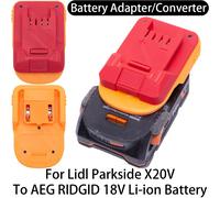 Adaptateur de batterie pour outil Lidl Parkside X20V Li-ion vers AEG RIDGID 18V, convertisseur d'adaptateur de batterie Li-ion, accessoire pour outil électrique