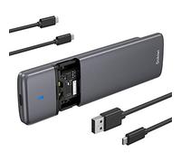 Adaptateur de boîtier SSD M.2 NVMe SATA sans Outil, USB 3.2 Gen2 10 Gbit/s NVMe Externe vers USB PCI-E 6 Gbit/s SATA M-Key / B + M Key, Lecteur NVMe Prend en Charge UASP Trim pour SSD