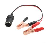 Adaptateur de borne 12 V 50 A avec pinces crocodiles et prise pour batterie de voiture, câble de 35 cm en cuivre pur avec isolation en PVC, connexion sûre pour appareils 12 V dans la voiture ou le