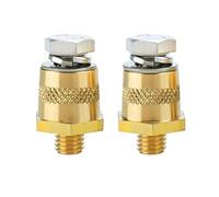 Adaptateur de borne de Charge de Batterie 3/8"-16 mâle en Laiton, Adaptateur de borne de Charge de Batterie 3/8" Standard (+/-) avec boulons supérieurs compatibles avec Les bornes GM, Lot de 2