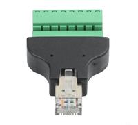Adaptateur de bornier, 8 broches mâle vers connecteur terminal à vis pour câble Ethernet Cat5e Cat7, convertisseur de réseau modulaire vert pour câblage industriel