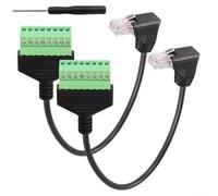 Adaptateur de bornier à vis RJ45 vers 8 broches avec câble de 30 cm pour réseau Cat5/Cat6/Cat7, compatible avec CCTV et transmission de données (Up)
