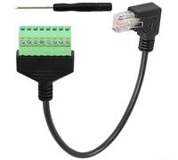 Adaptateur de bornier à vis RJ45 vers 8 broches, connecteur de câble Ethernet en cuivre de 30 cm pour Cat5/Cat5e/pour Cat6/Cat7, sans installation de soudure, compatible avec RJ45 femelle (gauche)
