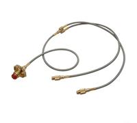 Adaptateur de bouteille de gaz en cuivre - Connecteur 2 voies sûr pour tête de poêle d'extérieur - Pour réservoir de GPL - Camping - Barbecue - Design compact - Installation facile - Résistant aux