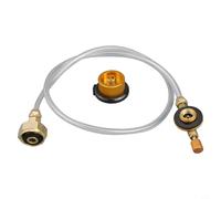 Adaptateur de bouteille de gaz pour réchaud de camping - Valve de remplissage de butane avec vanne de sortie pour bouteilles de gaz plates, alliage cuivre-aluminium, 2-P