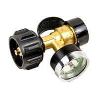 Adaptateur de bouteille de gaz, tête de transfert de réservoir de propane avec baromètre, pour connecteur de charge QCC1, tête de conversion en cuivre pour réservoir de gaz nord