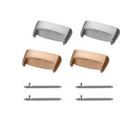 kwmobile Adaptateur de bracelet compatible avec Fitbit Charge 5 adaptateur bracelet - 4x connecteur 18 mm largeur - argenté-or rose