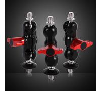 Adaptateur de bras articulé multifonction à double rotule avec support de griffe et vis 1/4" pour reflex