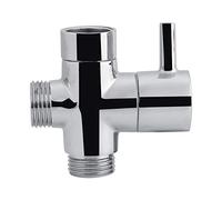 Adaptateur de bras de douche pour robinet d'arrêt de toilette en forme de T avec inverseur de douche à 3 voies G1/2 ''
