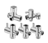Adaptateur de bras douche à 3 voies en laiton argenté brillant, Valve dérivation G1/2 'G3/4 for fixe, accessoires salle bains 1 pièce(P)