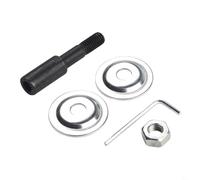 Adaptateur de broche pour meuleuse d'établi, filetage gauche/droite M10, tige en acier de 68 mm avec finition noire anodisée, compatible avec meulage et polissage (gauche-8 mm)